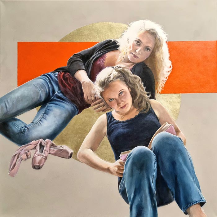 UNSERE TÖCHTER - Betty und Nora - Öl auf Leinwand, 80 x 80 cm